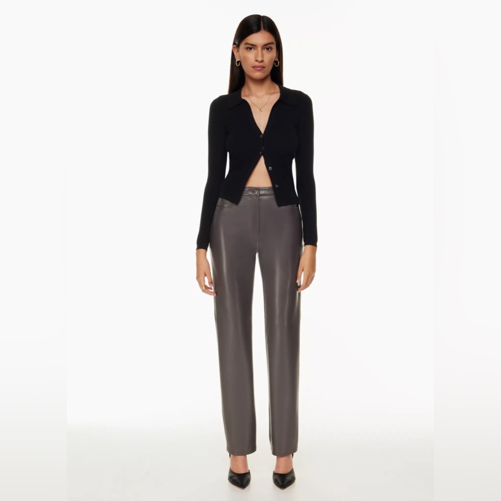 Aritzia Wilfred Melina Pant grey faux leather - 0